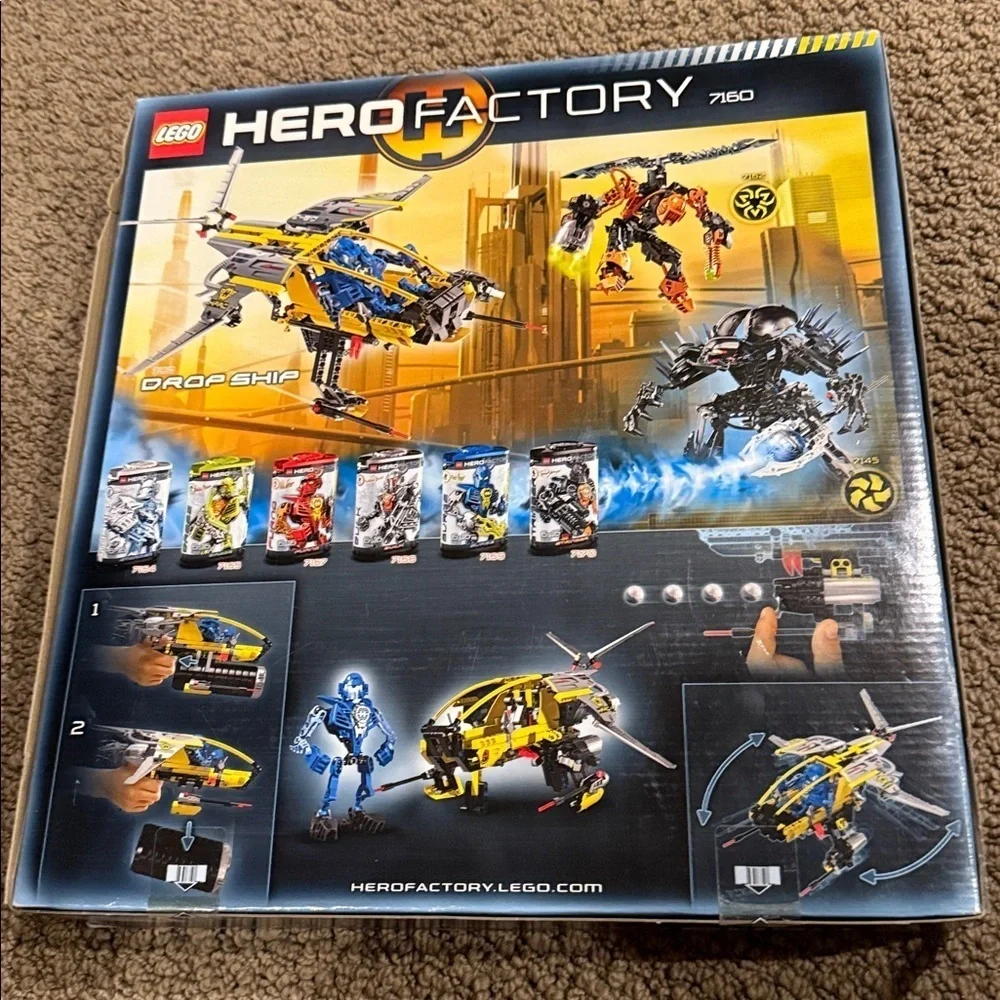 Lego hero factory drop ship set 7160 394pieces new in sealed box